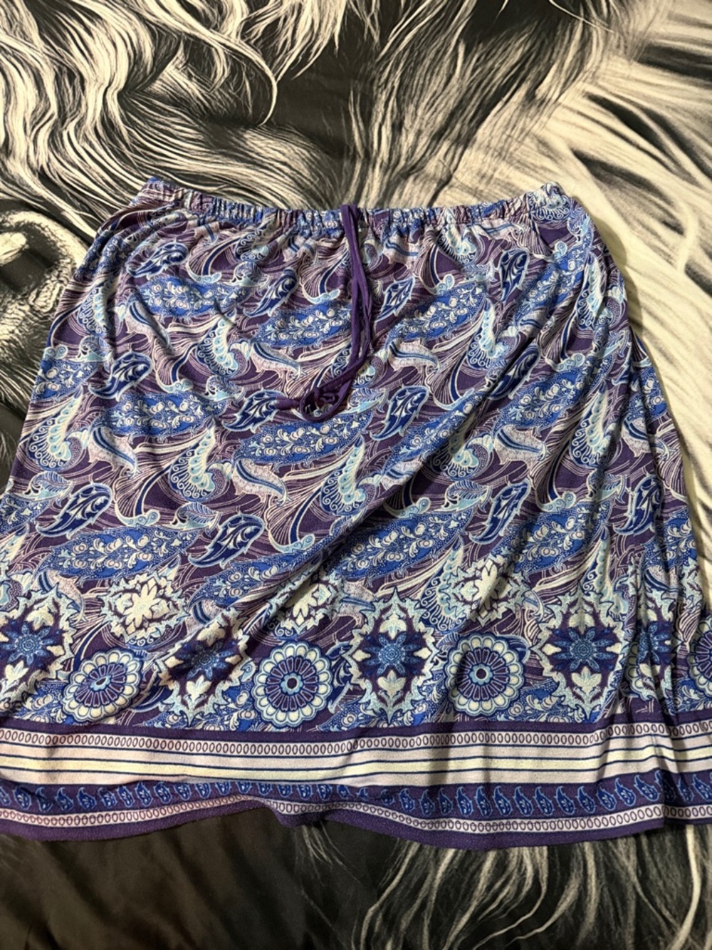 Bugle Boy Purple and Blue Paisley Maxi Skirt